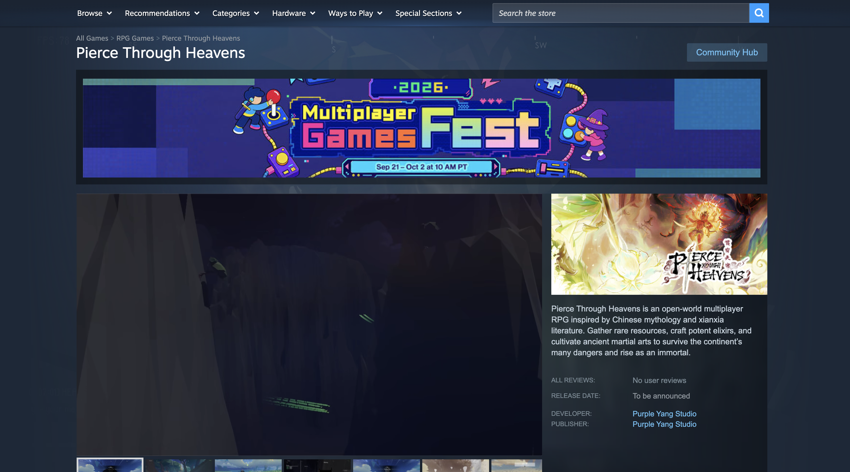 Steam Page with fest banner